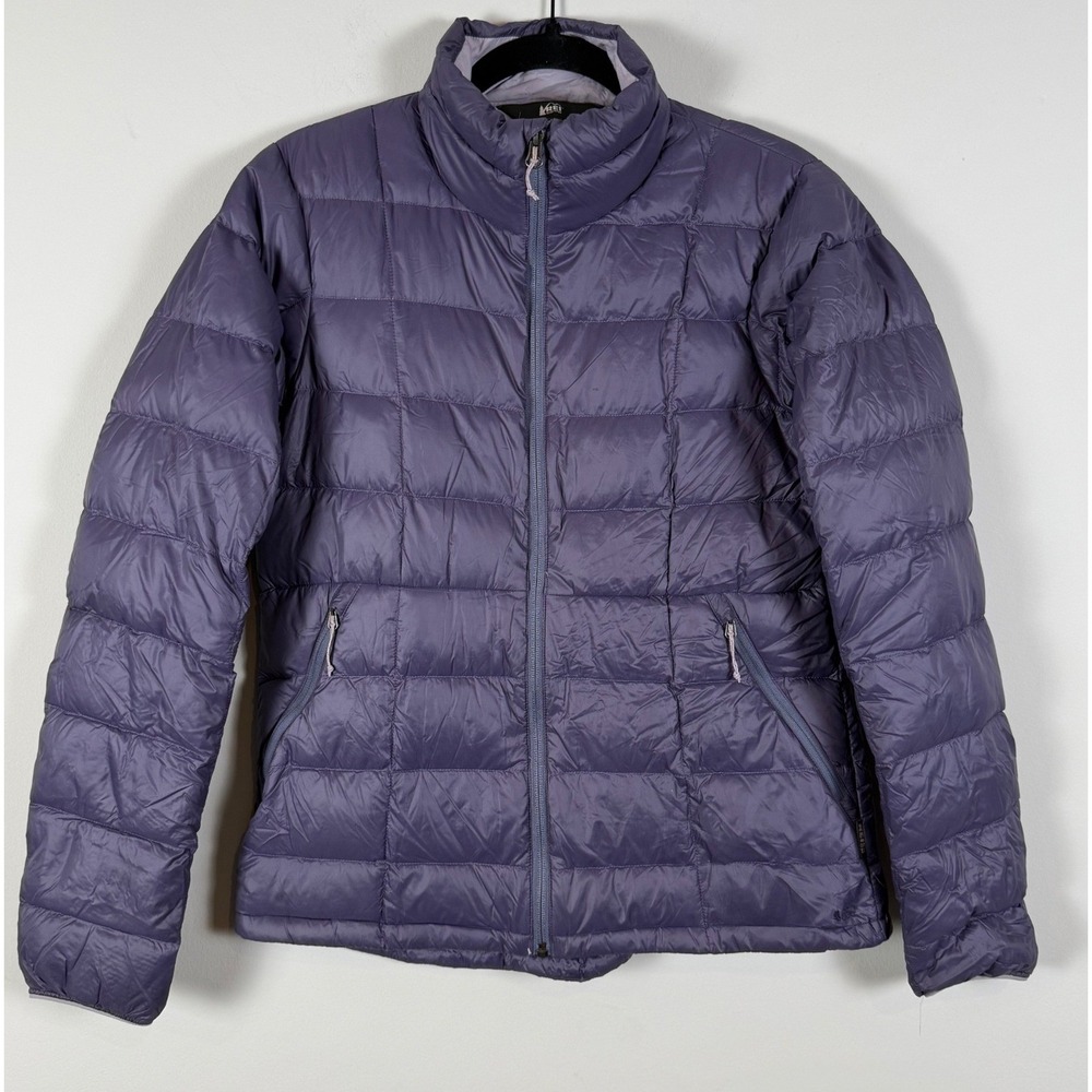 REI Co-op 650 Down Jacket Womens Medium Purple Full Zip Puffer Lightweight Warm